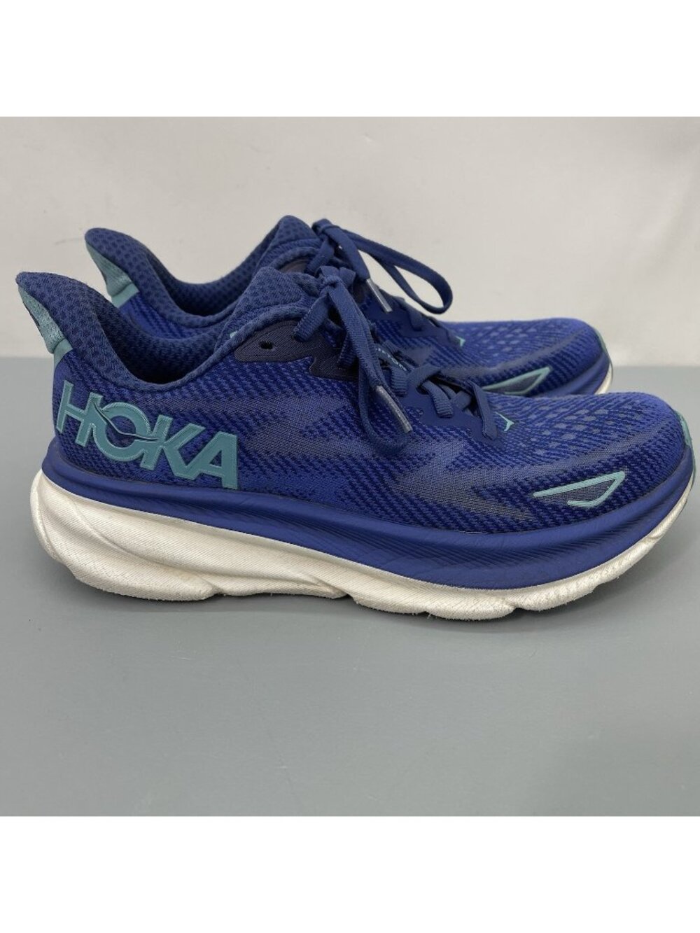 HOKA Clifton 9 Sneakers Shoes Running Training Walking Blue Womens 6